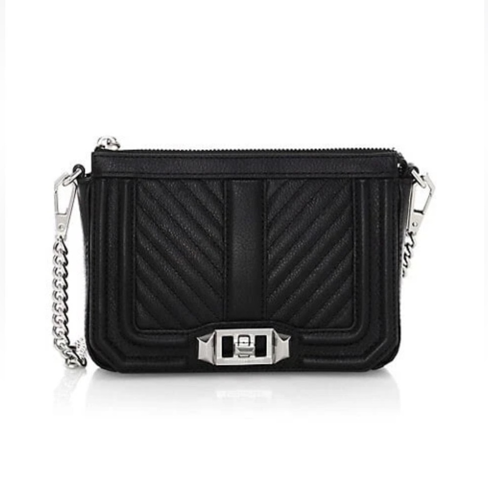 NWOT Rebecca Minkoff Love Chevron Quilted Leather Crossbody Bag